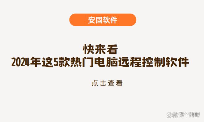 快来看2024年这5款热门电脑远程控制软件